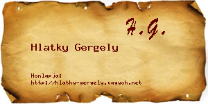 Hlatky Gergely névjegykártya